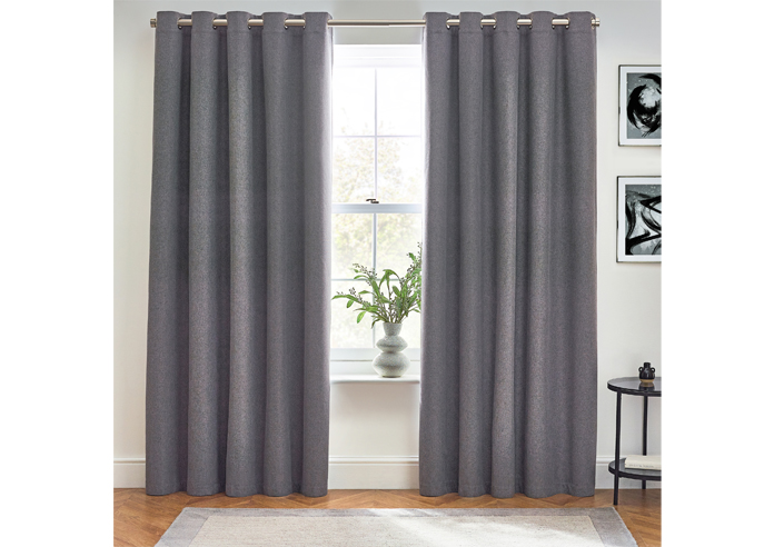 Dawn (Blackout) Eyelet, Charcoal - Ready Made Curtains - Image 7